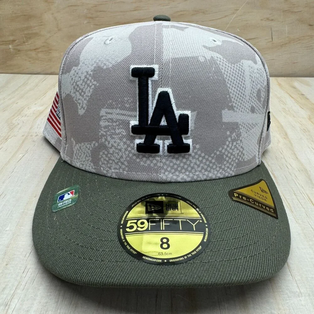 NEW Los Angeles Dodgers New Era 2025 Armed Forces Day 59FIFTY Fitted Hat sz 8